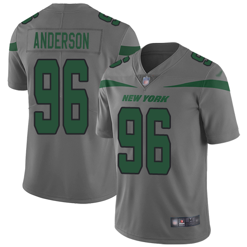 New York Jets Limited Gray Men Henry Anderson Jersey NFL Football #96 Inverted Legend->new york jets->NFL Jersey